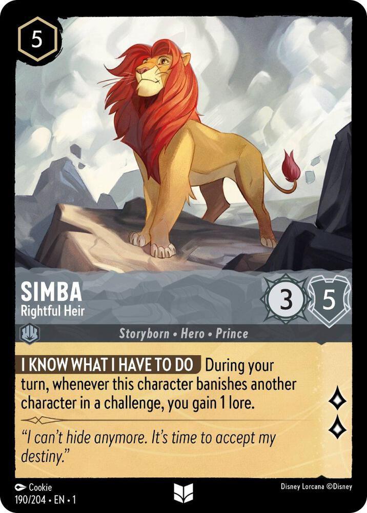[Foil] Set 1 190/204 Simba - Rightful Heir U