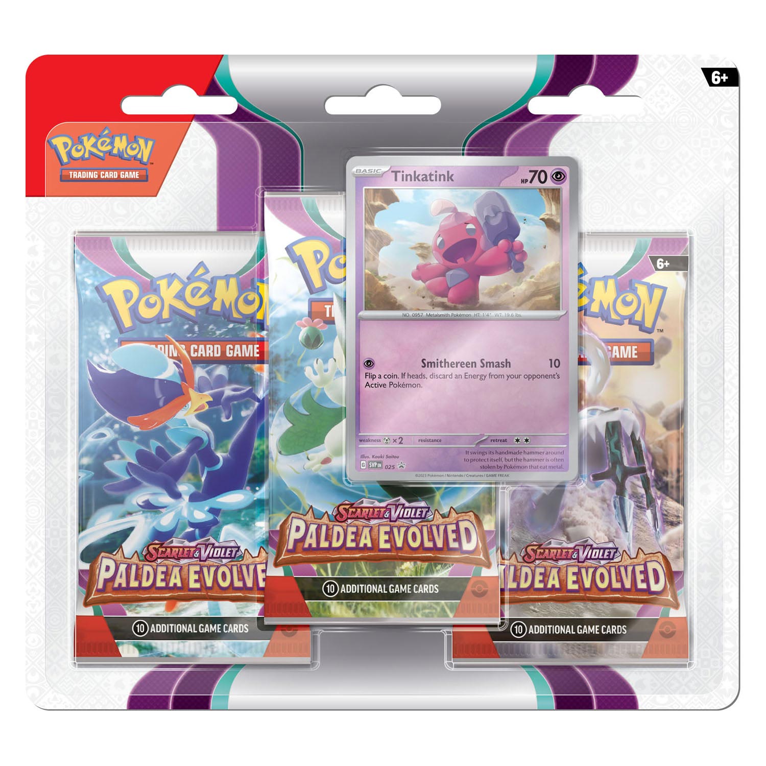 Pokemon TCG 美版 Scarlet & Violet SV2「Paldea Evolved」3 Booster Blister - Tinkatink