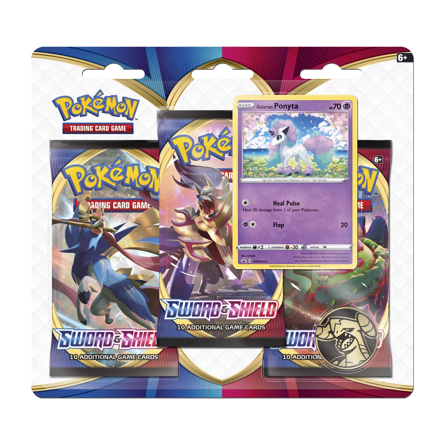Pokemon TCG 美版 Sword & Shield SS1「Sword & Shield」3 Booster Blister - Galarian Ponyta