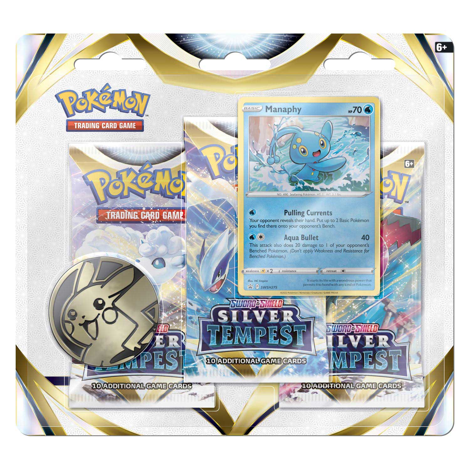 Pokemon TCG 美版 Sword & Shield SS12「Silver Tempest」3 Booster Blister - Manaphy