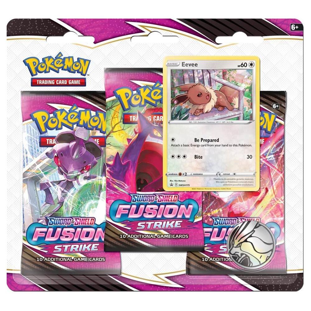 Pokemon TCG 美版 Sword & Shield SS8「Fusion Strike」3 Booster Blister - Eevee