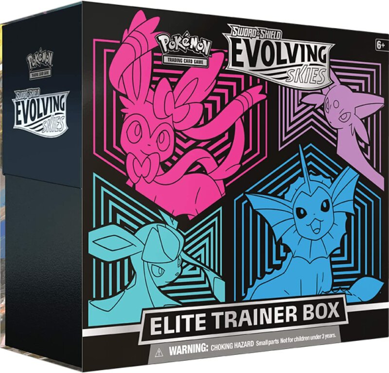 Pokemon TCG 美版 Sword & Shield SS7「Evolving Skies」Elite Trainer Box - Vaporeon, Espeon, Glaceon & Sylveon