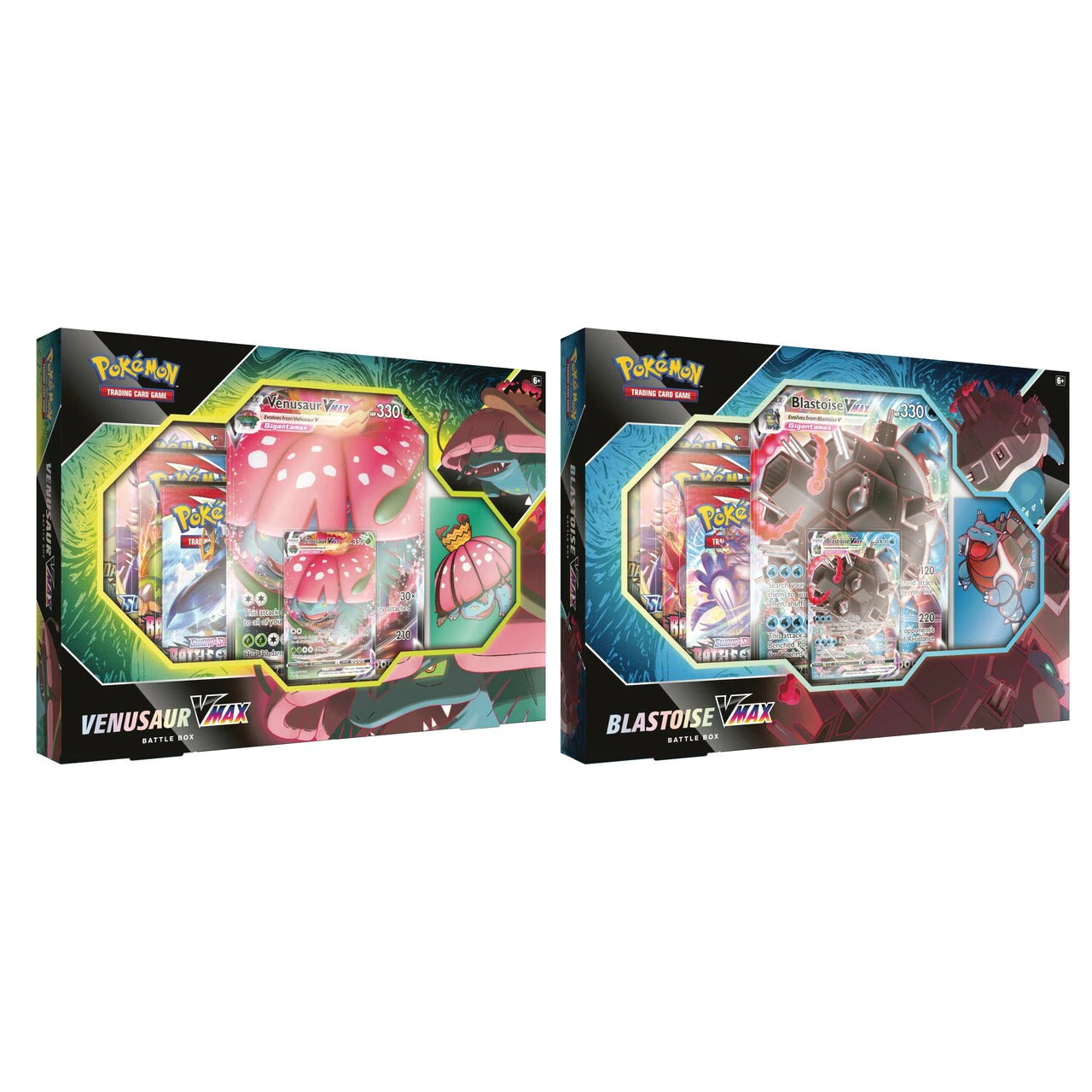 Pokemon TCG 美版 Sword & Shield SS5「Venusaur Vmax Battle Box」&「Blastoise Vmax Battle Box」(一對-2個)