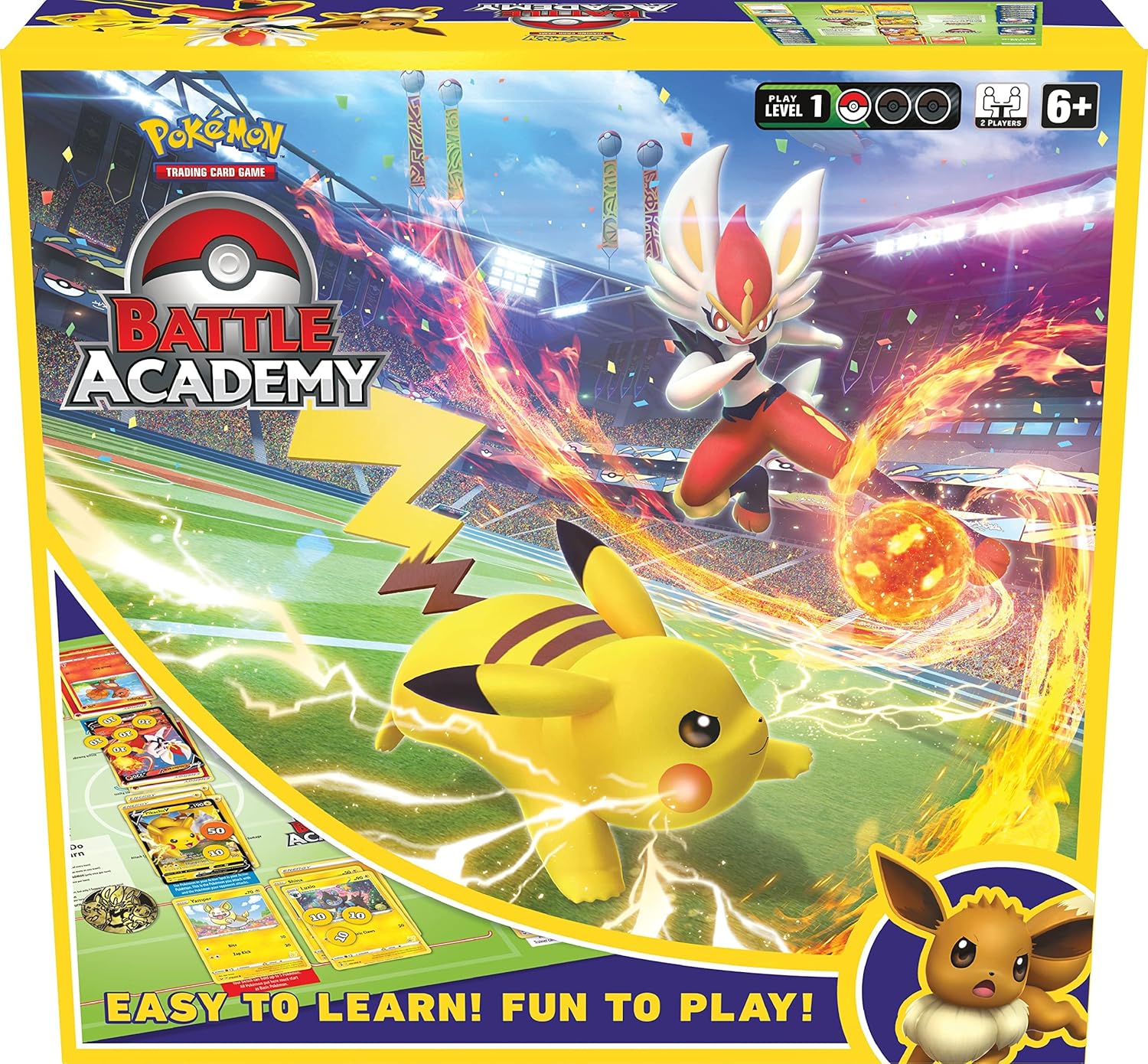 Pokemon TCG 美版 Sword & Shield Battle Academy - Cinderace V, Pikachu V & Eevee V