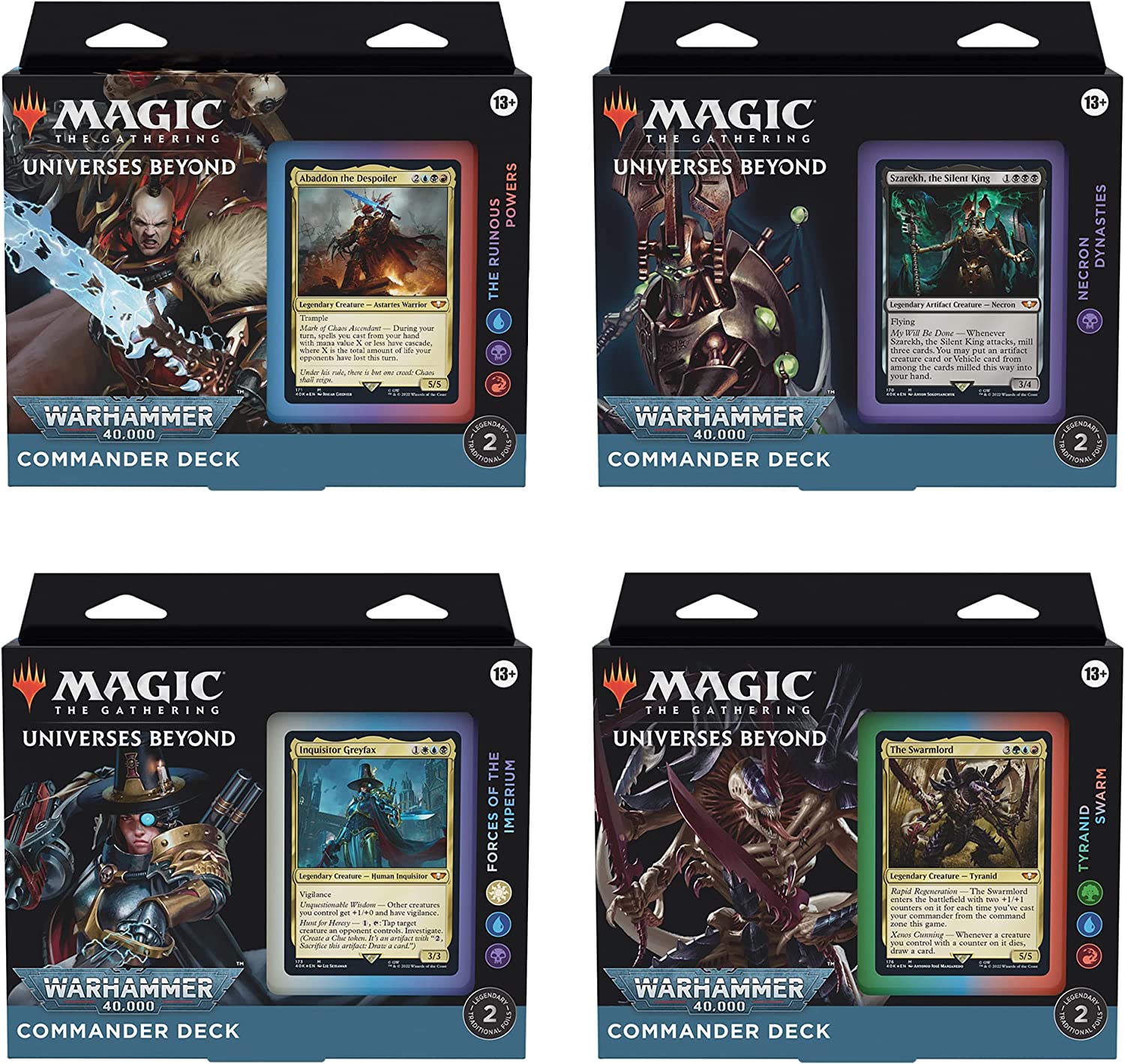 MTG Universes Beyond: Warhammer 40,000 (40K) Commander Decks - 一套-4個