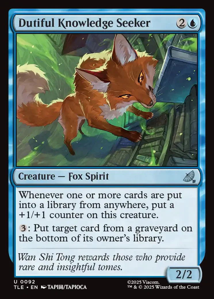 TLE 092 Dutiful Knowledge Seeker U