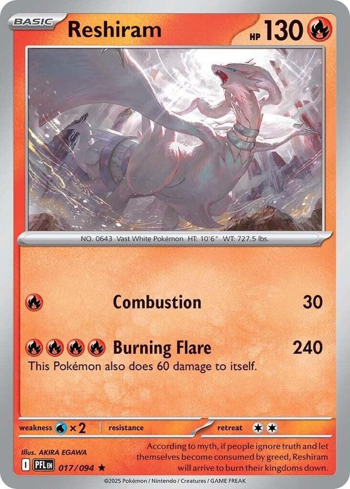 [Reverse Holo] PFL 017/094 Reshiram R
