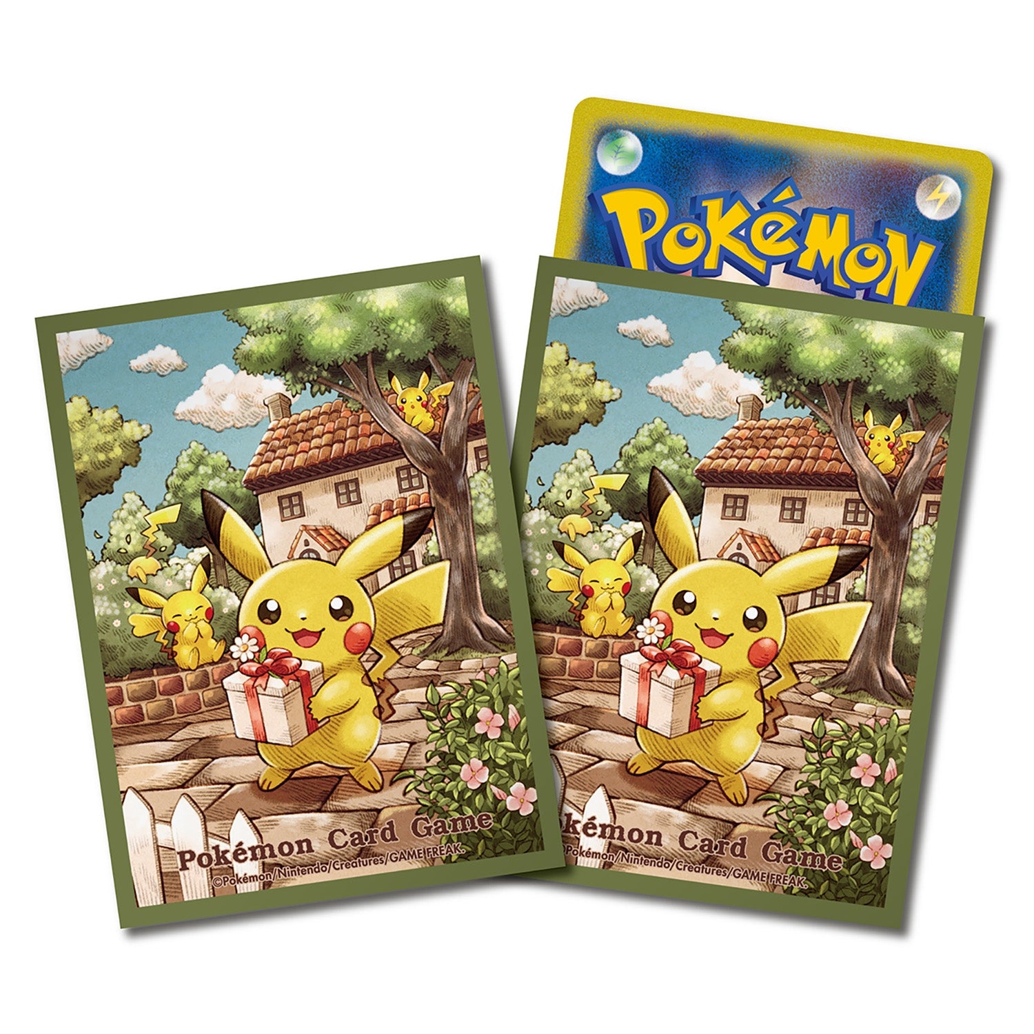 Pokemon デッキシールド ピカチュウの贈り物【グリーン】 卡套