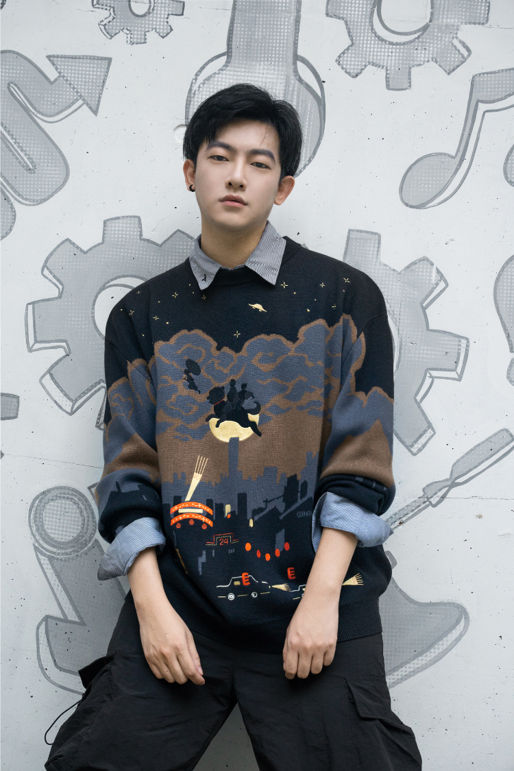 Gintama - The Roar of the Sleepless Kabuki-City Night Sky Sweater