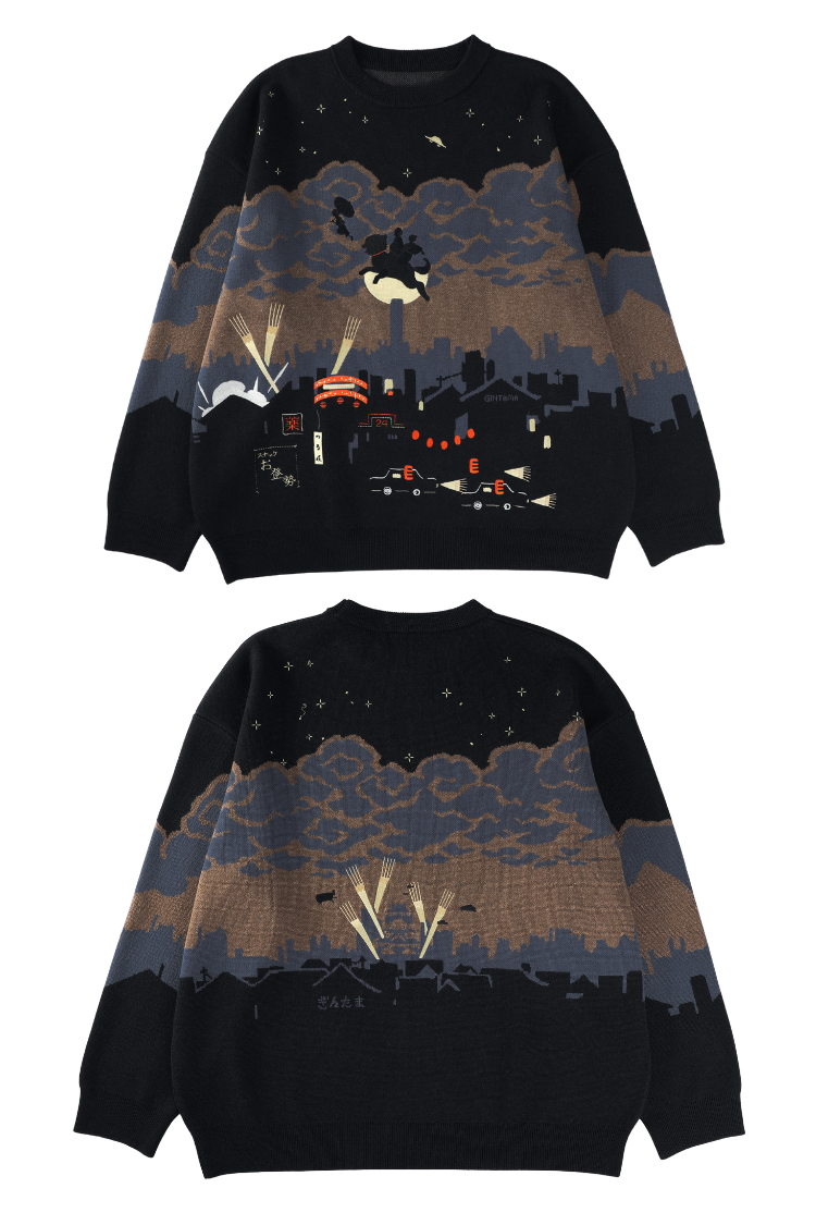 Gintama - The Roar of the Sleepless Kabuki-City Night Sky Sweater