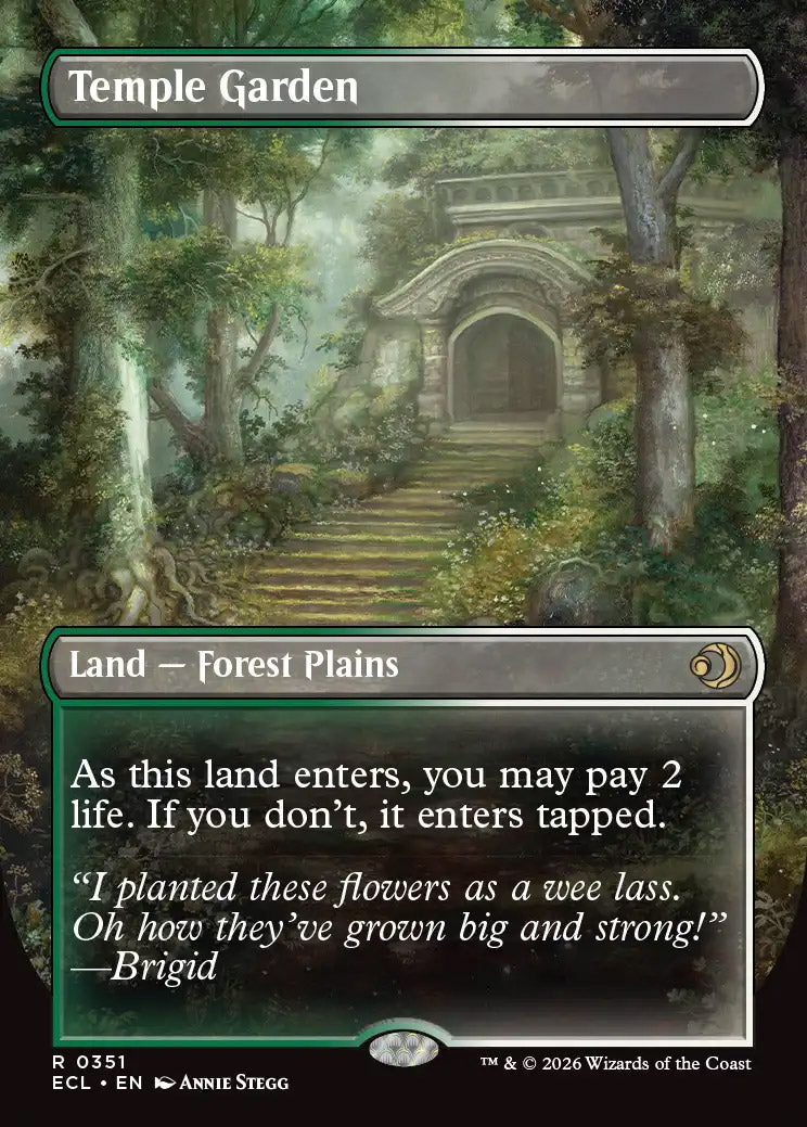 [Foil] ECL 351 Temple Garden (0351 - Borderless Reversible) R