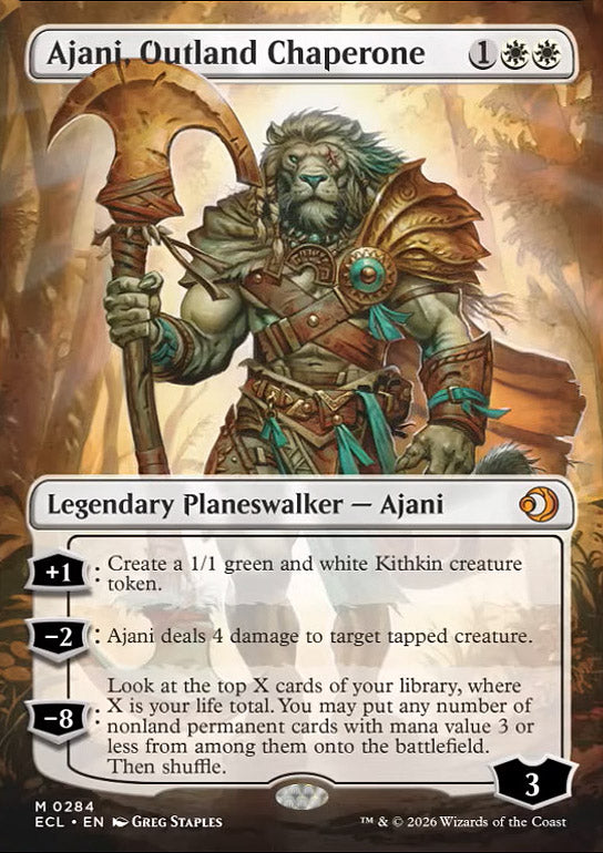 [Foil] ECL 284 Ajani, Outland Chaperone (0284 - Borderless) M