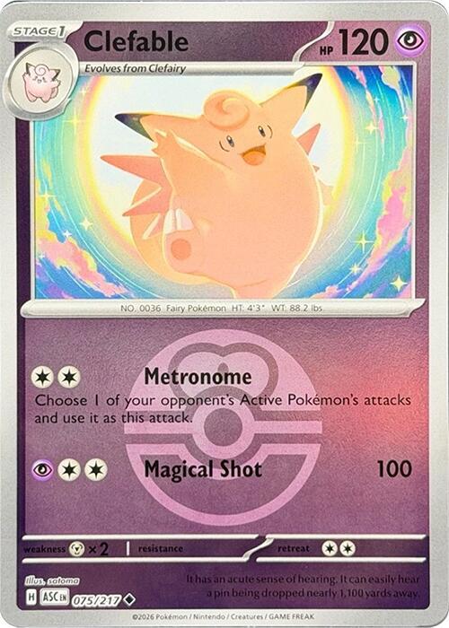 [Reverse Holo - Love Ball] ASC 075/217 Clefable U