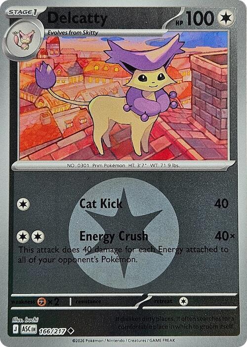 [Reverse Holo - Energy Symbol Pattern] ASC 166/217 Delcatty U