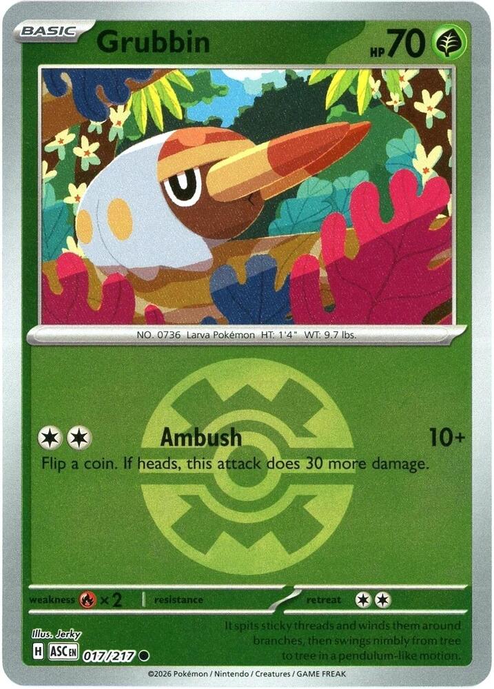 [Reverse Holo - Quick Ball] ASC 017/217 Grubbin C