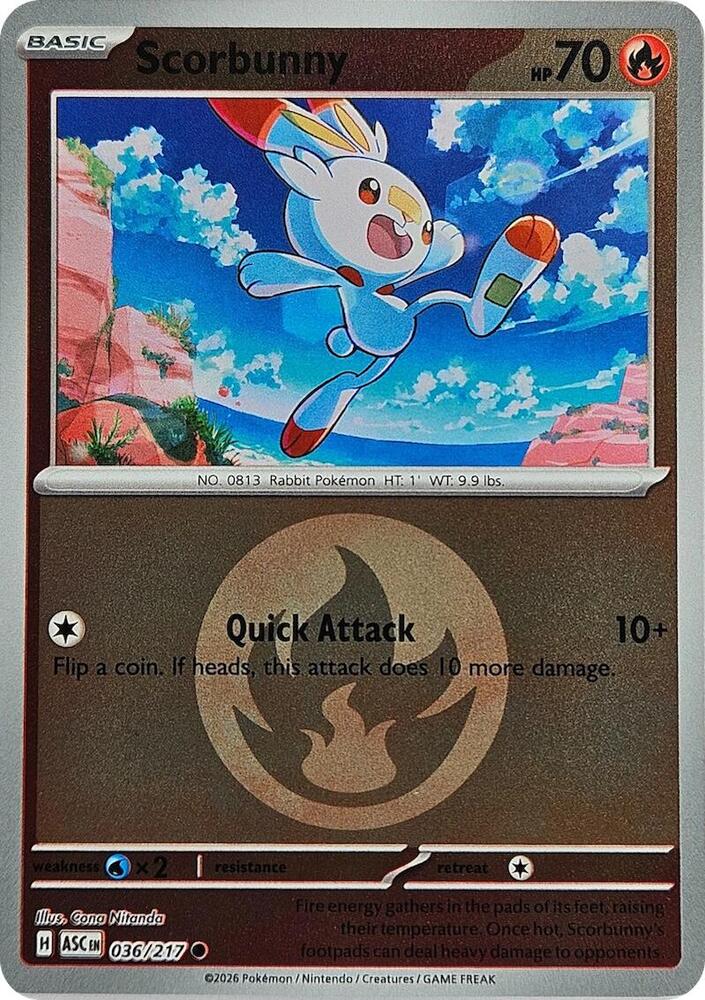 [Reverse Holo - Energy Symbol Pattern] ASC 036/217 Scorbunny C