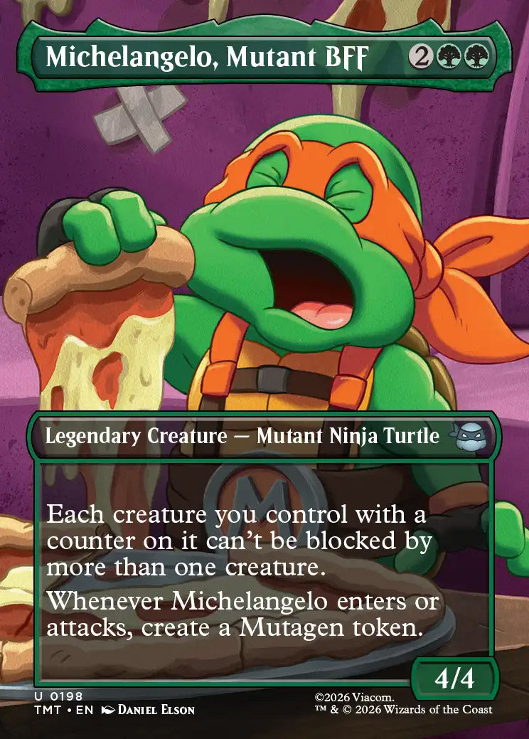 [Foil] TMT 198 Michelangelo, Mutant BFF (0198 - Borderless) U
