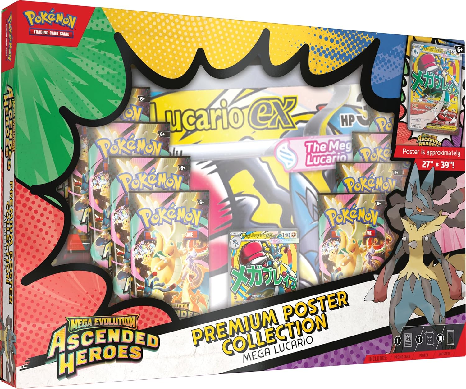 Pokemon TCG 美版 Mega Evolution 「Ascended Heroes」 Premium Poster Collection - Mega Lucario
