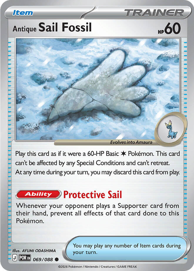 [Reverse Holo] POR 069/088 Antique Sail Fossil C